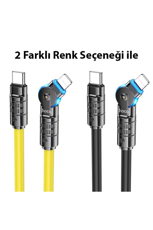 U118 Döner Başlıklı PD to iPhone Lightning Hızlı Şarj ve Veri Kablosu-(1 - CALVS8275-88 - 3