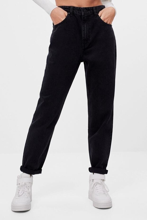 Women's Black Elastic Waist Jeans