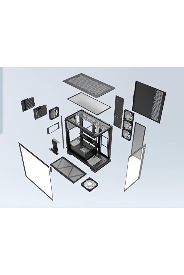 Invader X Black 5x ARGB Fan USB 3.2 Type-C  Riser+Gpu Holder ATX Gaming Kasa - 5