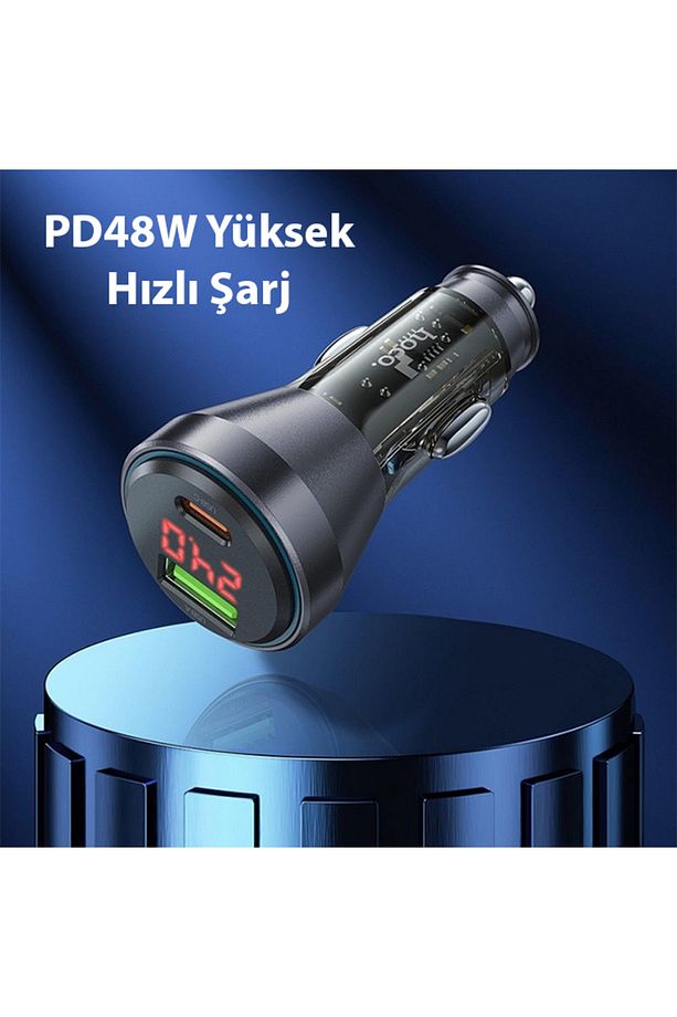 Nz12b Unimpeded Pd48w Usb Type-c Araç Çakmaklı Hızlı Şarj Aleti Type-c To Type-c Kablo - 3