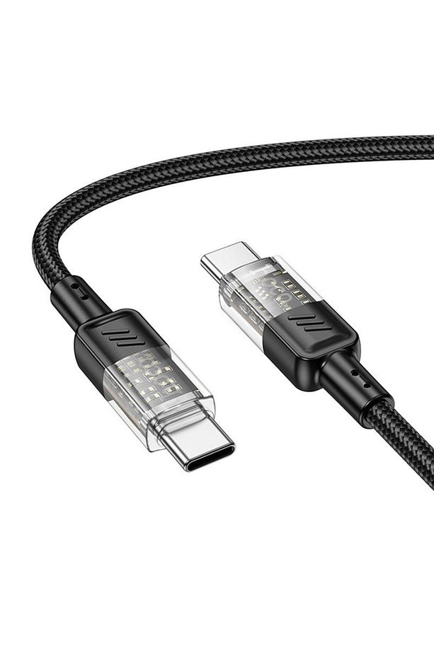 U129 Transparan Type-c To Type-c Data Ve Şarj Kablosu 1m - 1