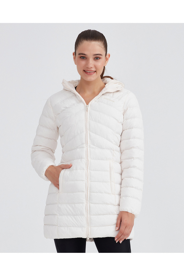 W Essential Maxi Length Hooded Jacket Women's White Coat S212005-102