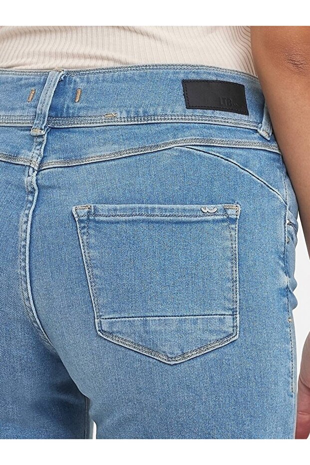 Rosına Orta Bel Jean Şort - 5