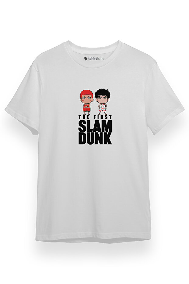 تي شيرت Slam Dunk First Slam Dunk أبيض قصير الأكمام للرجال