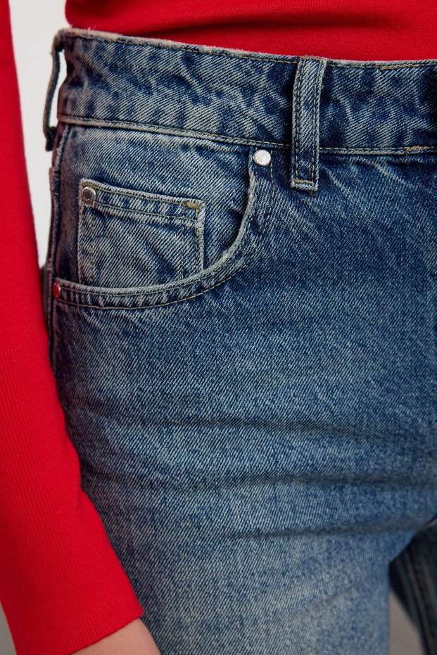 Koyu Mavi Normal Bel Wide Leg Jeans TWOAW25JE00137 - 5