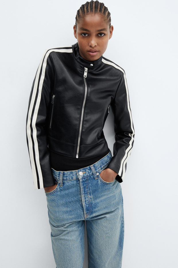 Faux-leather biker jacket - 2