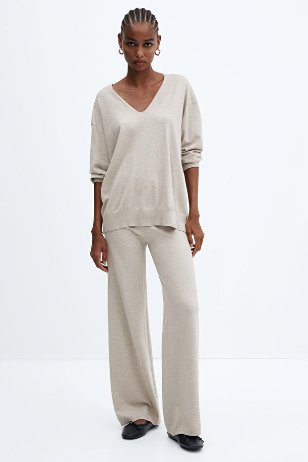 Knitted wideleg trousers - 1