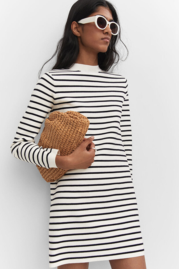Jersey-Kleid – gestreiftes Design - 6