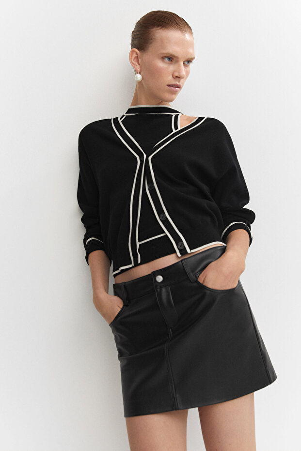 Leather-effect mini-skirt - 5