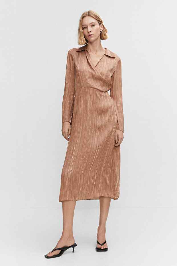Satin Shirt Dress