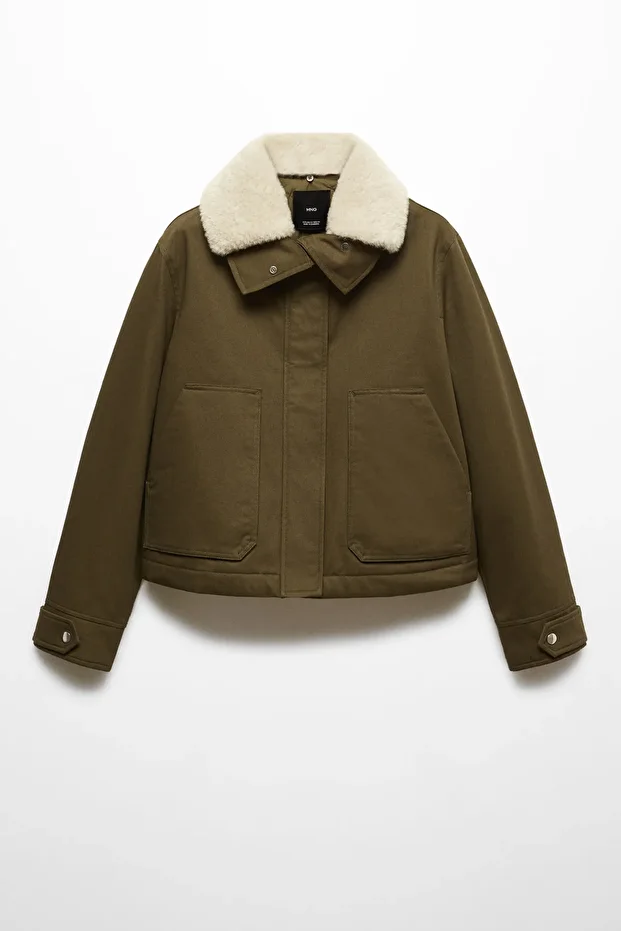 Parka with detachable fur-effect collar - 3