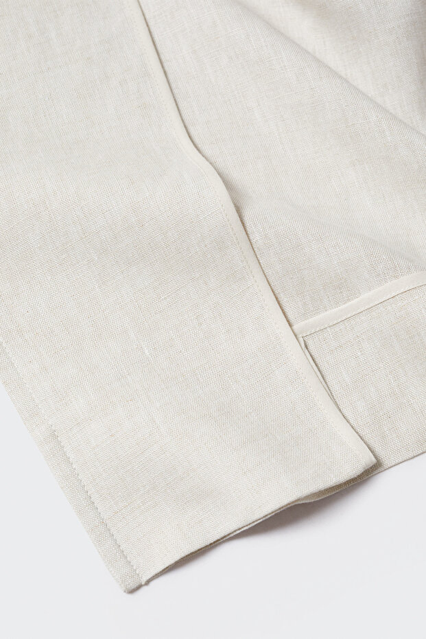100% linen trench coat lapels - 5