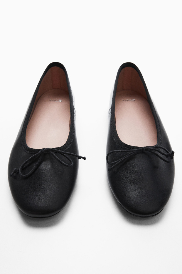 Bow leather ballerina - 5