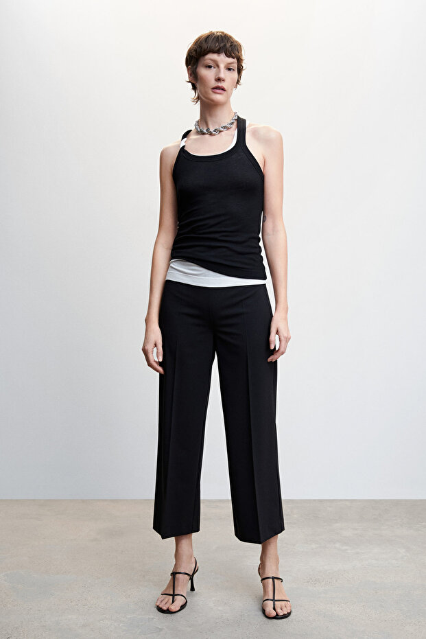 Straight culotte trousers - 1