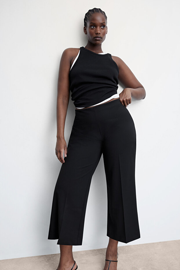 Straight culotte trousers - 8