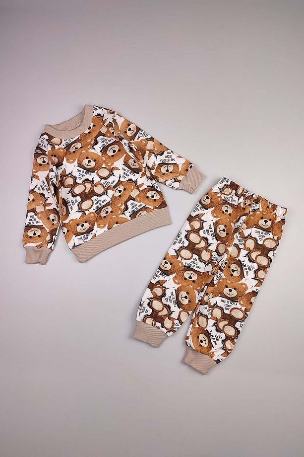 5 Ekle 4 Öde Bebek Teddy Ayıcık Pamuk Pijama Takim Gecelik Sabahlık Hediyelik Eşofman Üst Alt 14937 - 8