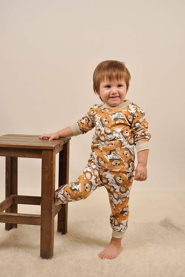 5 Ekle 4 Öde Bebek Teddy Ayıcık Pamuk Pijama Takim Gecelik Sabahlık Hediyelik Eşofman Üst Alt 14937 - 5