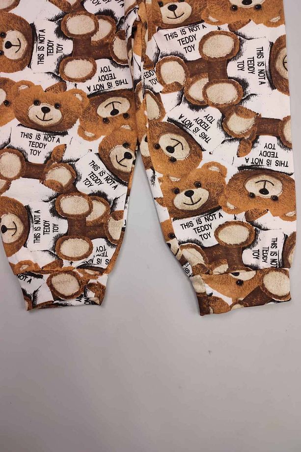 5 Ekle 4 Öde Bebek Teddy Ayıcık Pamuk Pijama Takim Gecelik Sabahlık Hediyelik Eşofman Üst Alt 14937 - 6