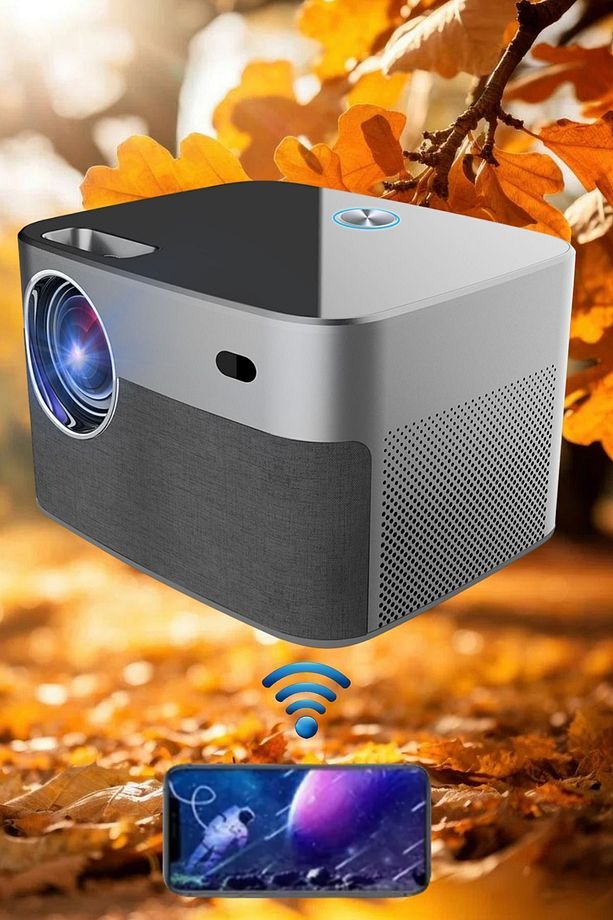 Projeksiyon Taşınabilir Sinema Projektörü 1280 * 720p Ev Sineması Bluetooth Android 11 Akıllı Wifi - 2
