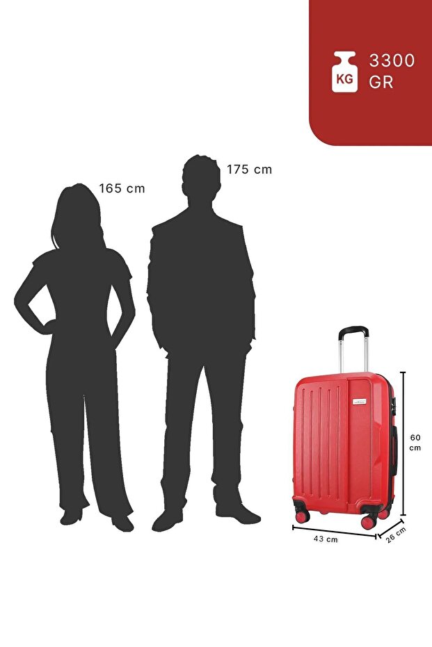 Wx-210 Kırmızı Orta Boy Valiz - 7