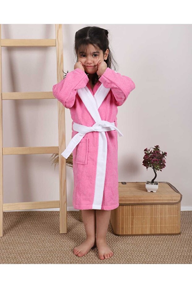 100% Cotton Hooded Girl's Bathrobe