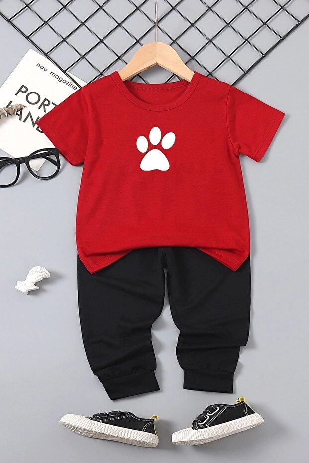 Children's Paw Bottom - Top Tracksuit Set