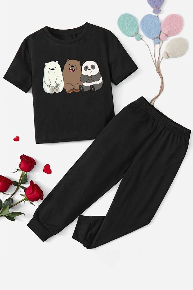 Sunny Kids Skull Bears Bottom - Top Tracksuit Set