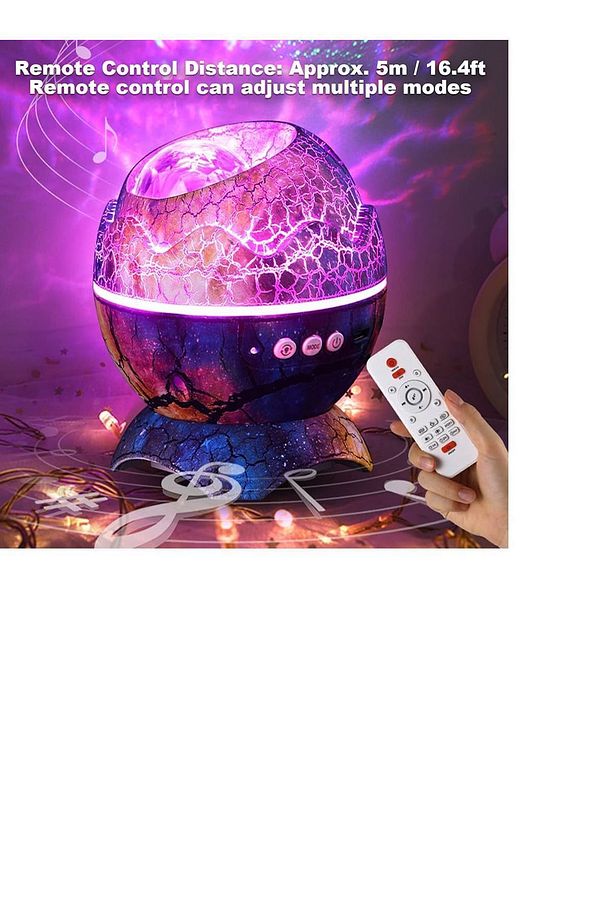 Dinozor yumurta kabuk Galaxy projektör yıldızlı gökyüzü gece lambası Bluetooth oth-hoparlörler LED - 3