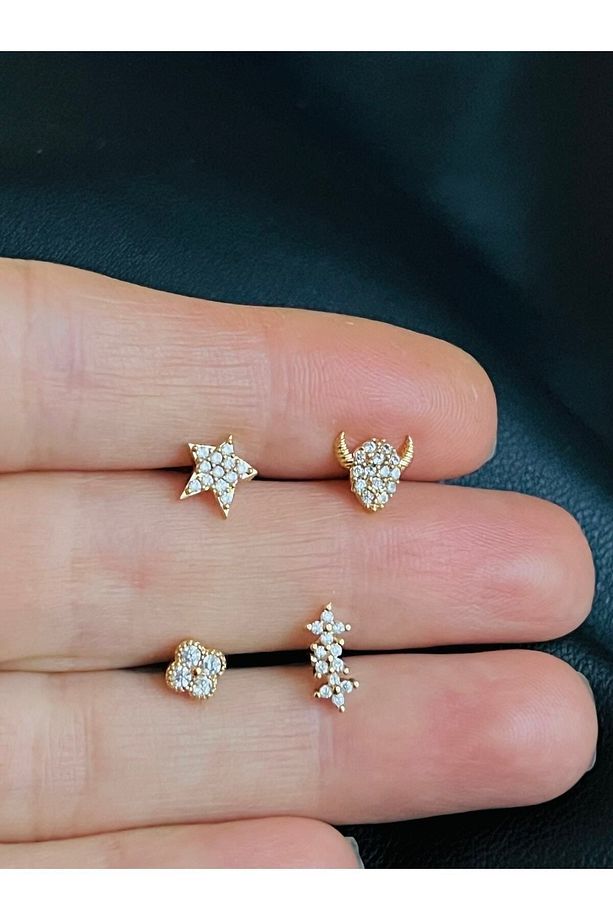 Çelik Kıkırdak Helix Tragus Piercing (4adet) - 2