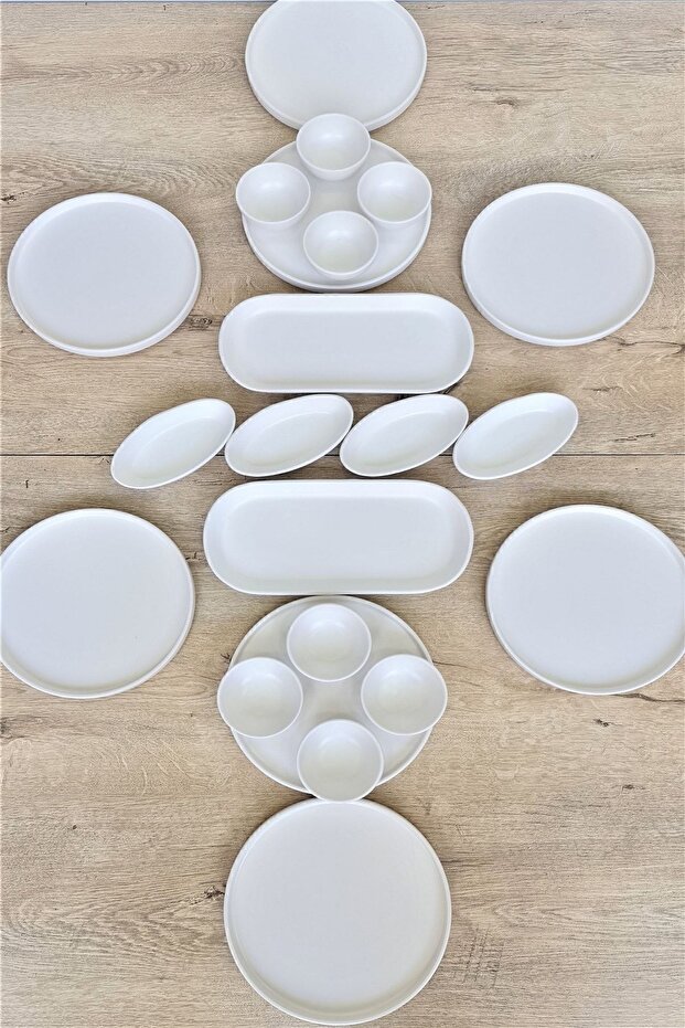 Stackable Mat Beyaz 22 Parça 6 Kişilik Kahvaltı Takımı - 5
