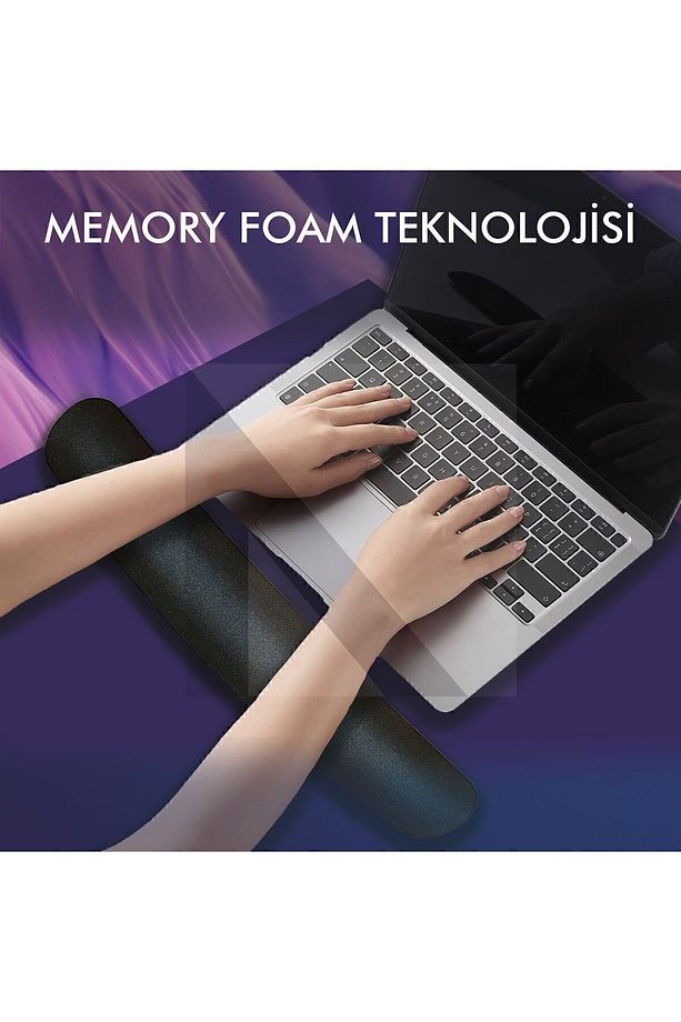 MP03 - Memory Klavye Bilek Destek Pedi | Yumuşak, Ergonomik, Klavye Önü El Bileği Dinlendirme Pedi - 4