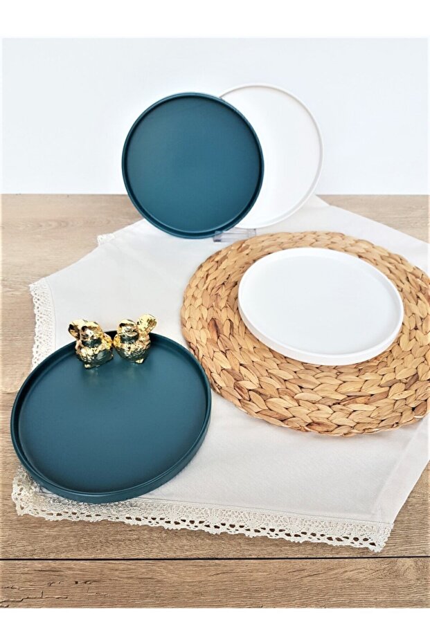 Stackable Mat Mavi Beyaz 4 Parça 4 Kişilik Servis Takımı - 2