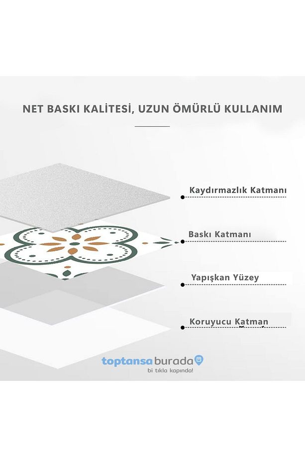 6Adet 20cm×20cm Kendinden Yapışkanlı Duvar Kaplama Mutfak Banyo PVC Sticker Dekorasyon - 5
