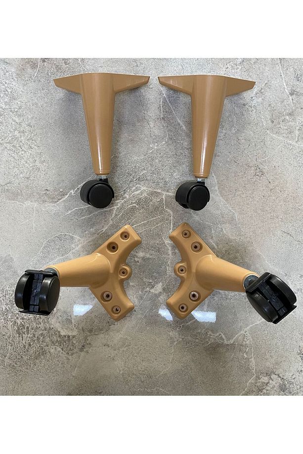 Tekerlekli Sehpa Ayağı Akıllı Sehpa Ayağı Açık Kahve 4 Adet 360 Derece 20 Cm - 2