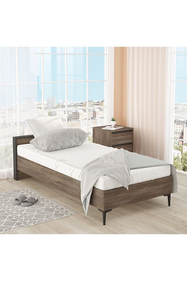 Aristo Tekli Karyola 190*90cm Kahve-antrasit Ar5-ca - 1