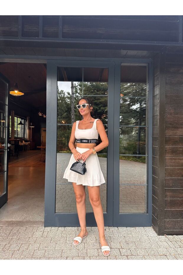 Piliseli İçi Şortlu Kadın Etek - 4