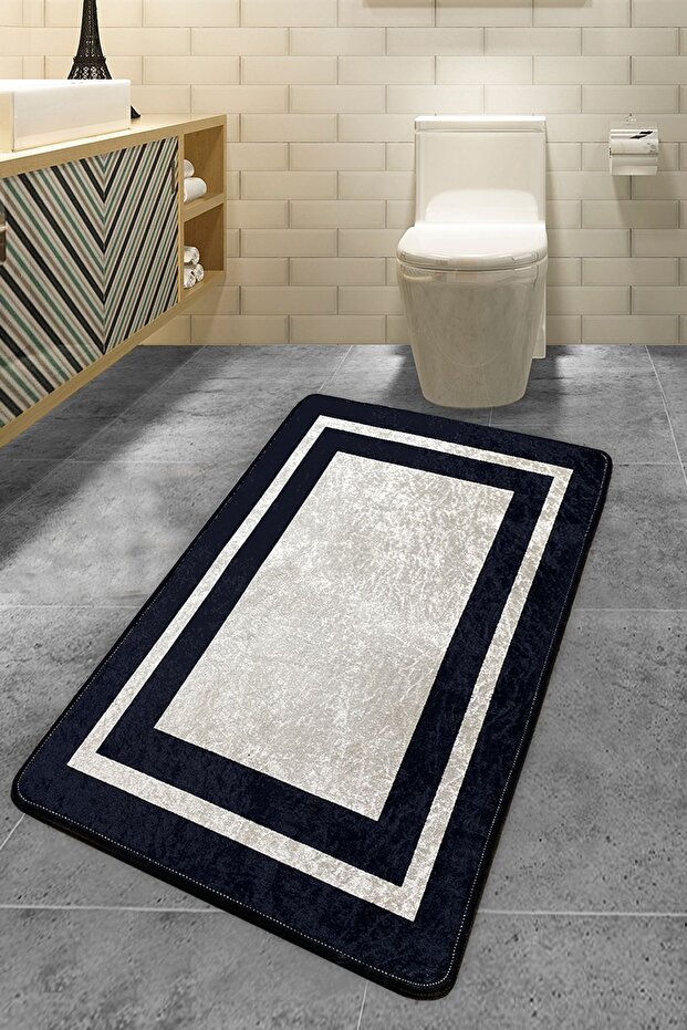 Black Frame 70X120 cm Bathroom Rug