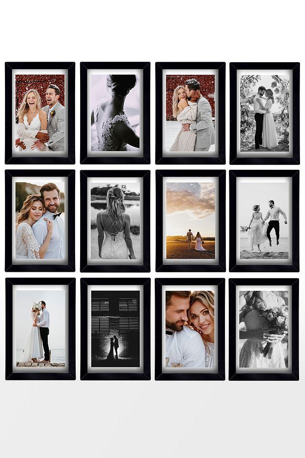 12 ADET ( A4 ) 21X30 SİYAH ÇERÇEVE MDF - Pvc'li fotoğraf yada sertifika çerçeve - 4