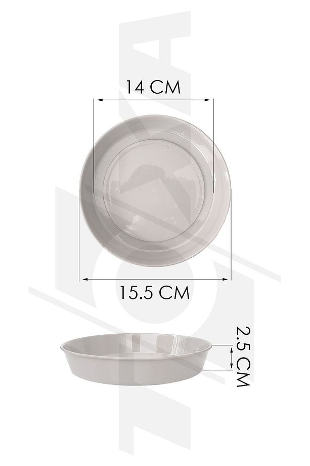 Saksı Tabağı 15.5cm Klasik Tabak No6 Tabak Kahve Serinova Parlak Plastik Altlık - 2