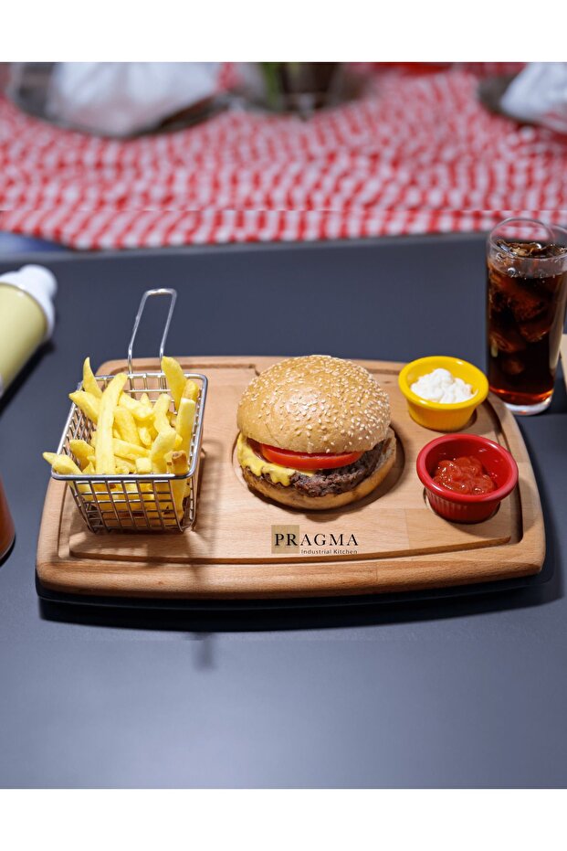Ahşap Hamburger Sunum Tabağı - 1