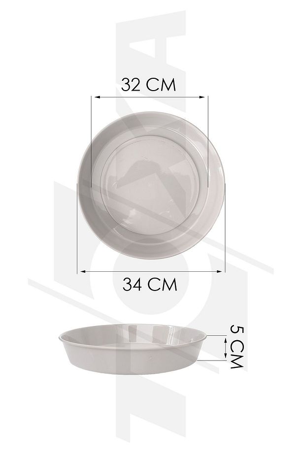 Saksı Tabağı 34cm Klasik Tabak No12 Tabak Kahve Serinova Parlak Plastik Altlık - 2