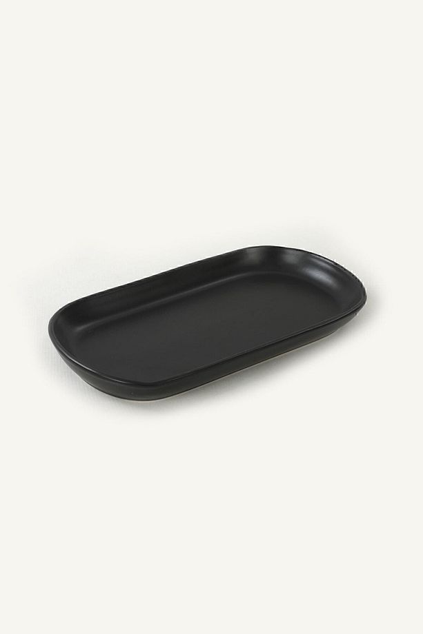 Mat Siyah Noyan Kayık Tabak 26 Cm 2 Adet - 3