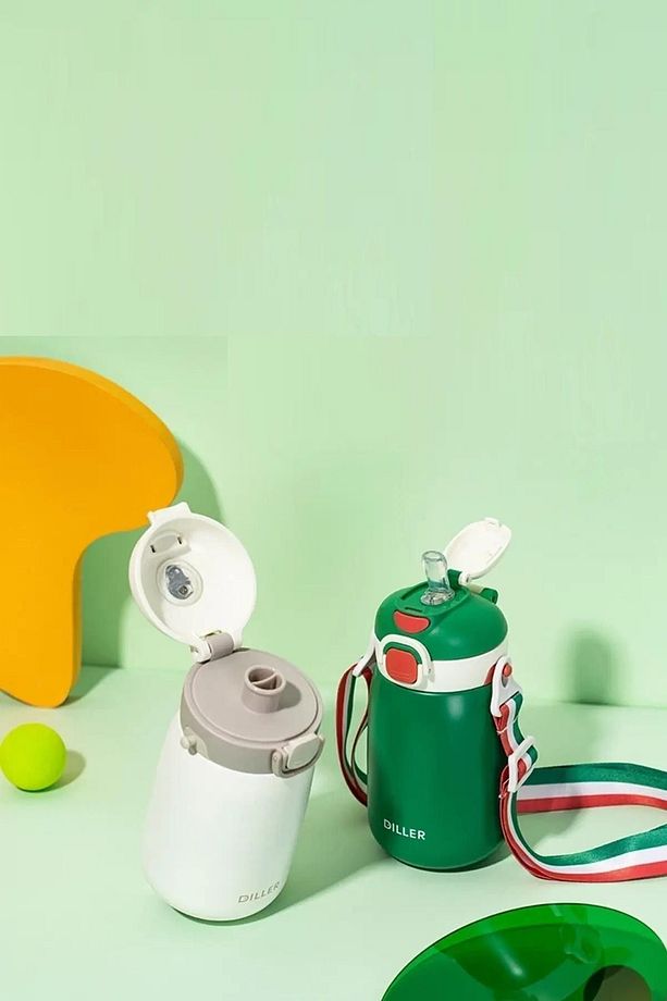Tek Kapak Çift Kullanım Pipetli/pipetsiz 420ml Askılı Çelik Su Matarası 6 Saat Sıcak/soğuk - 4