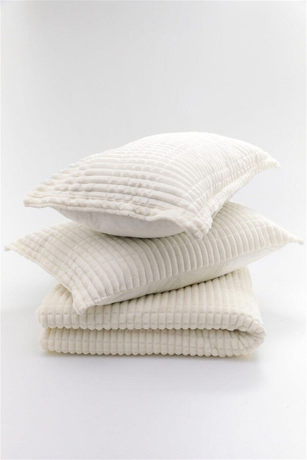 Merinos Modern Lıne 3 Parça Yatak Örtüsü Battaniye Seti ÇİFT KİŞİLİK modernlınekemik02 - 5