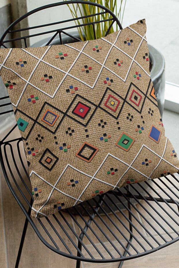 43x43cm Double Sided Throw Pillow Pillow Case Premium Thai Feather Woven Fabric Bohemian Krl112