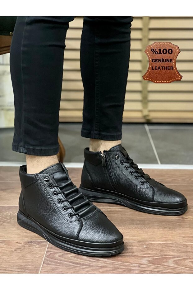 Victor Garantált férfi téli fűzős cipzáras csizma - 1