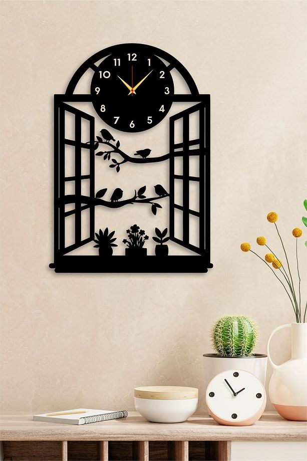 Dekoratif Pencere Tablo ve Duvar Saati - 1