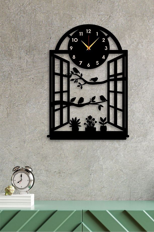 Dekoratif Pencere Tablo ve Duvar Saati - 2