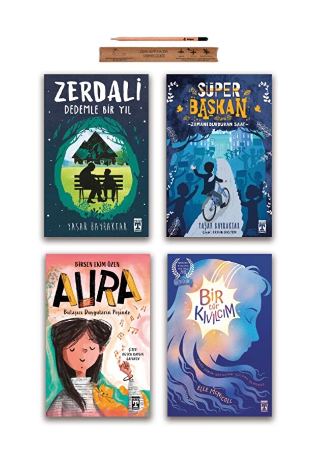 Süper Başkan - Zerdali - Aura - Bir Tür Kıvılcım Set 4 Kitap Ilk Gençlik