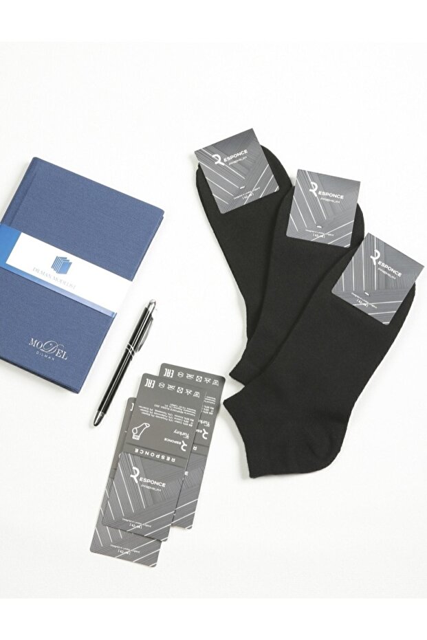 جوارب سوداء من القطن الممشط 10 أزواج - 4